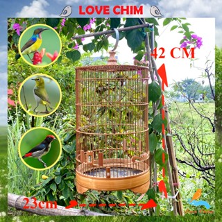  Lồng chim hút mật mini tròn mái bằng - Khung lồng chim hút mật tự ráp kiểu dáng tròn LOVECHIM 