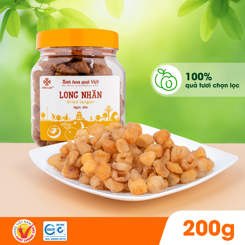 Long nhãn Hồng Lam, dạng hộp ( 200gr, 300gr) gói (450gr, 500gr). Có vị ngọt, dẻo