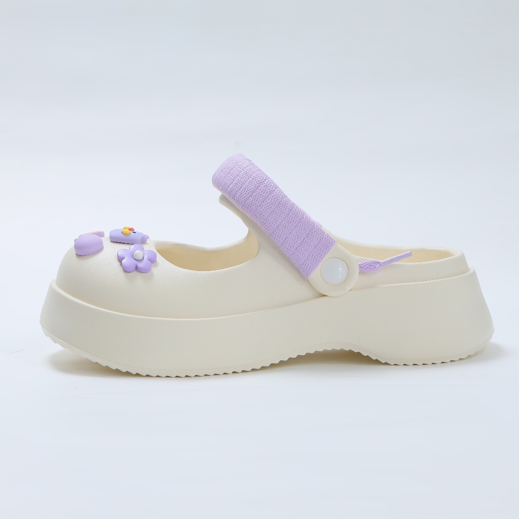 Dép cross sục nữ XIXITIAO  đế cao 5cm Charm + bộ dây Mayto kiểu sandal quai hậu dễ thương hot trend CS-15