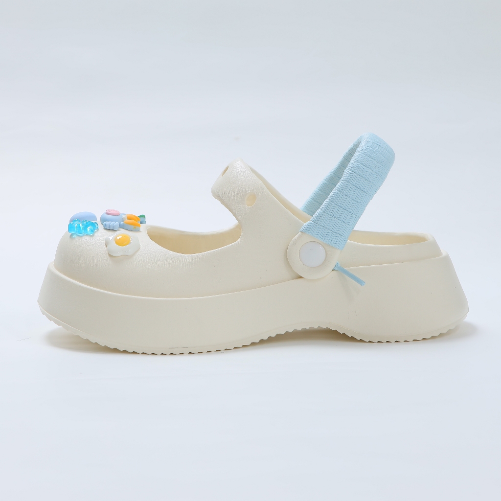 Dép cross sục nữ XIXITIAO  đế cao 5cm Charm + bộ dây Mayto kiểu sandal quai hậu dễ thương hot trend CS-15