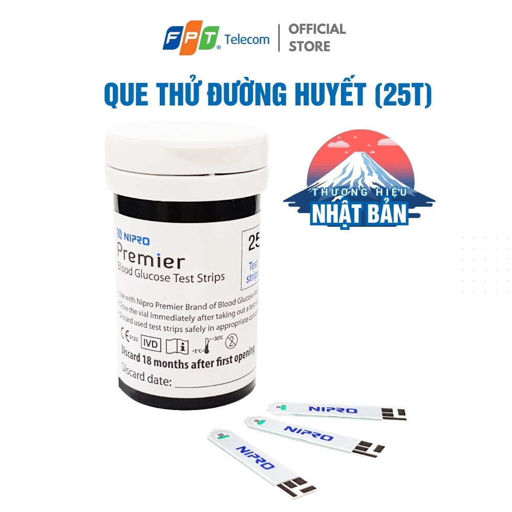 Que thử đường huyết NIPRO Premier - Hộp 25 Que