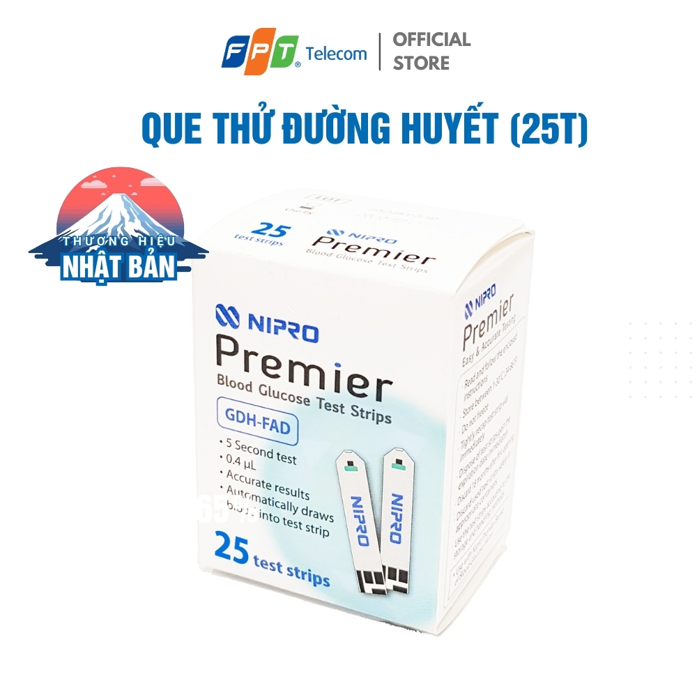 Que thử đường huyết NIPRO Premier - Hộp 25 Que