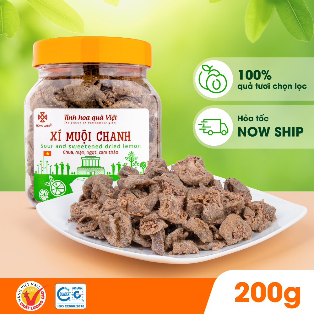 Xí muội chanh Hồng Lam, dạng hộp (200gr, 300gr) có vị chua, mặn, ngọt