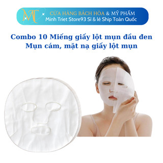 Combo 10 Miếng giấy lột mụn đầu đen mụn cám, mặt nạ giấy lột mụn