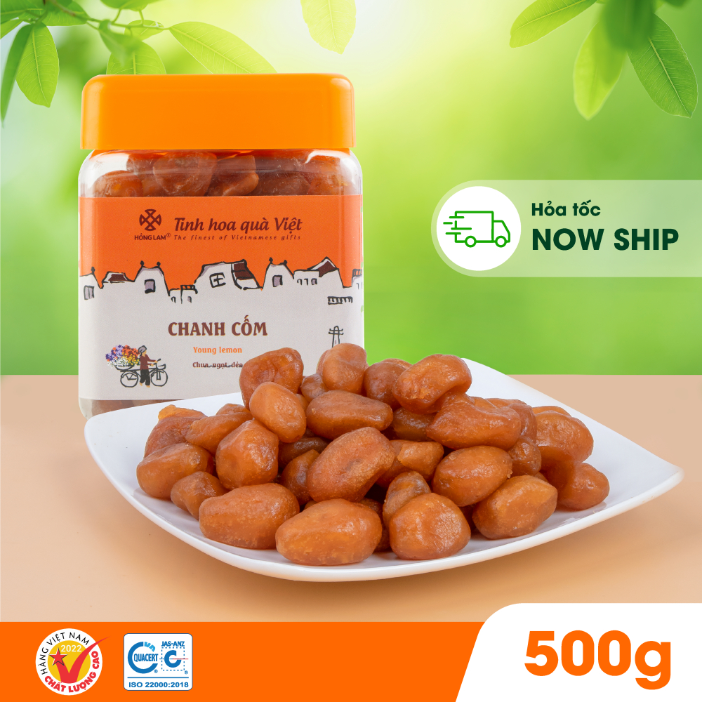 Ô mai  chanh cốm Hồng Lam, hộp . Có vị ngọt, thơm