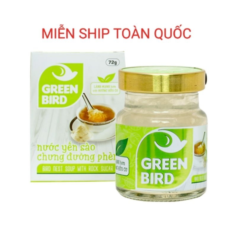 Mua 5 hũ tặng 1 hũ cùng loại Yến sào Green bird đường phèn Organic