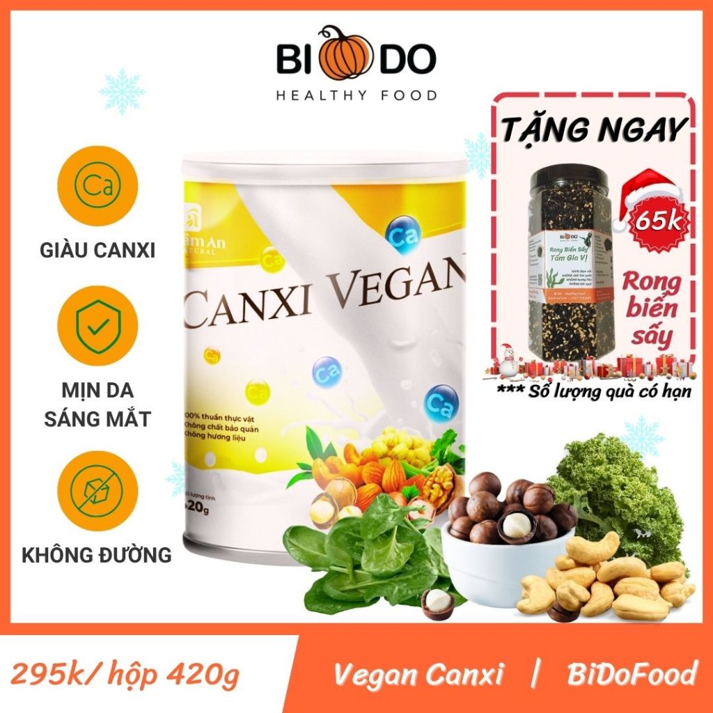 Sữa Canxi Vegan Bổ Sung Calcium Cho Bé - Bí Đỏ Food - Bột Sữa Canxi Cho Người Già