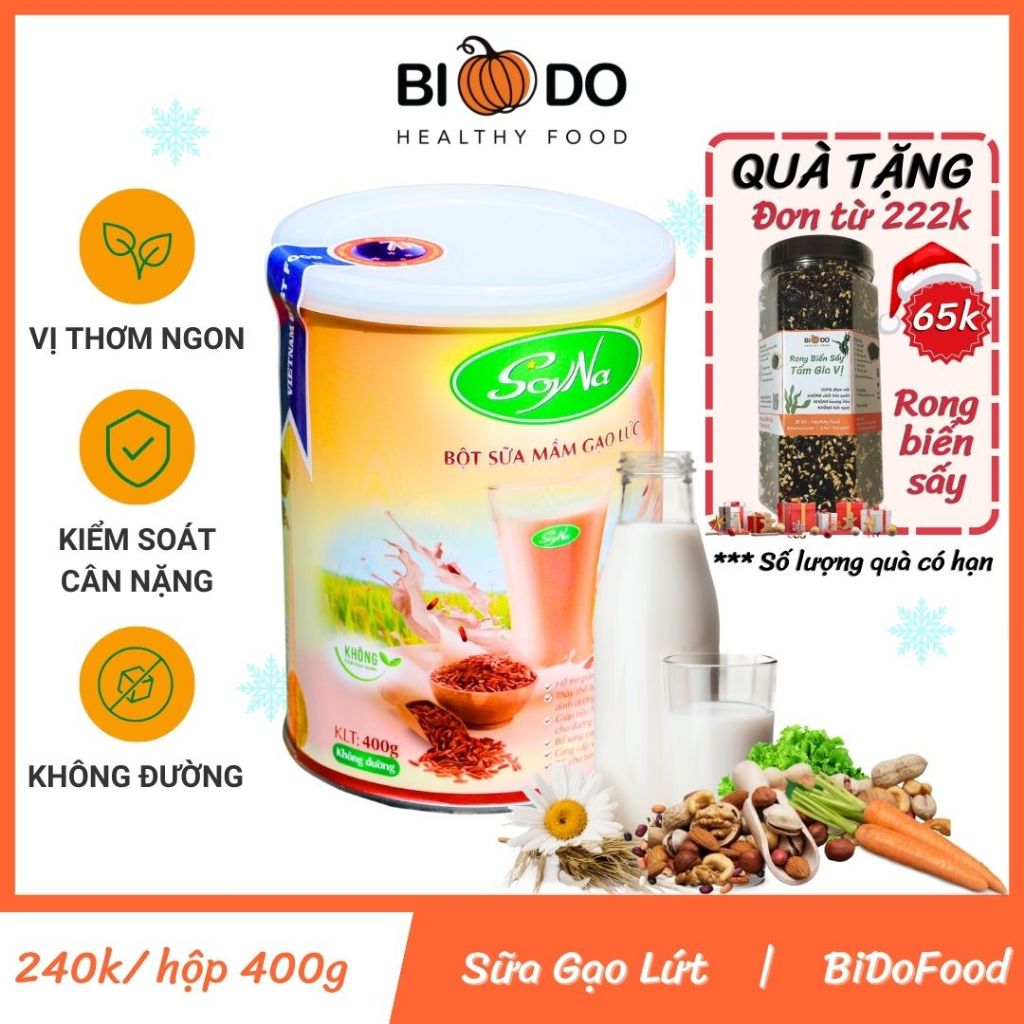 Bột Gạo Lứt Giảm Cân Soyna - Bí Đỏ Food - Sữa Gạo Lức Lợi Sữa Thơm Ngon Dễ Uống