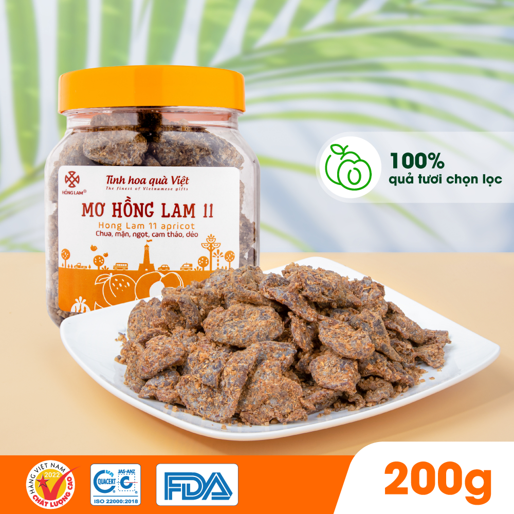 Ô mai (xí muội) Mơ Hồng Lam 11, dạng hộp (200gr, 300gr, 500gr). Có vị chua, mặn, ngọt của cam thảo