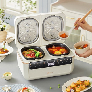 Nồi cơm điện đôi Bear dung tích nồi 2L nấu hấp đa năng
