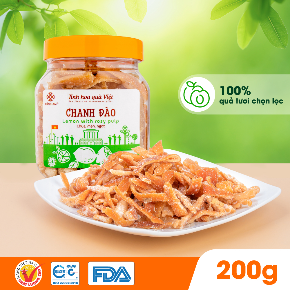 Ô mai (xí muội) chanh đào Hồng Lam, dạng hộp (200gr, 250gr,450gr). Có vị ngọt, thơm