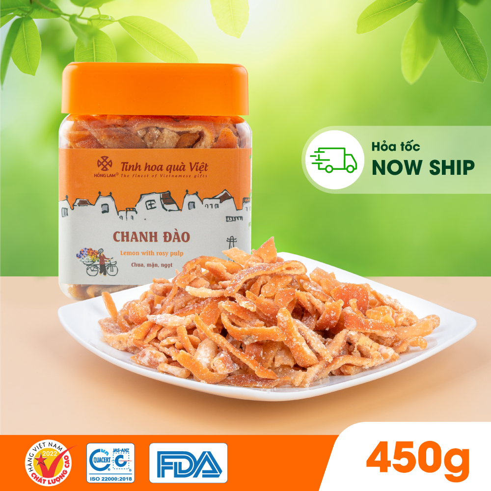 Ô mai (xí muội) chanh đào Hồng Lam, dạng hộp (200gr, 250gr,450gr). Có vị ngọt, thơm