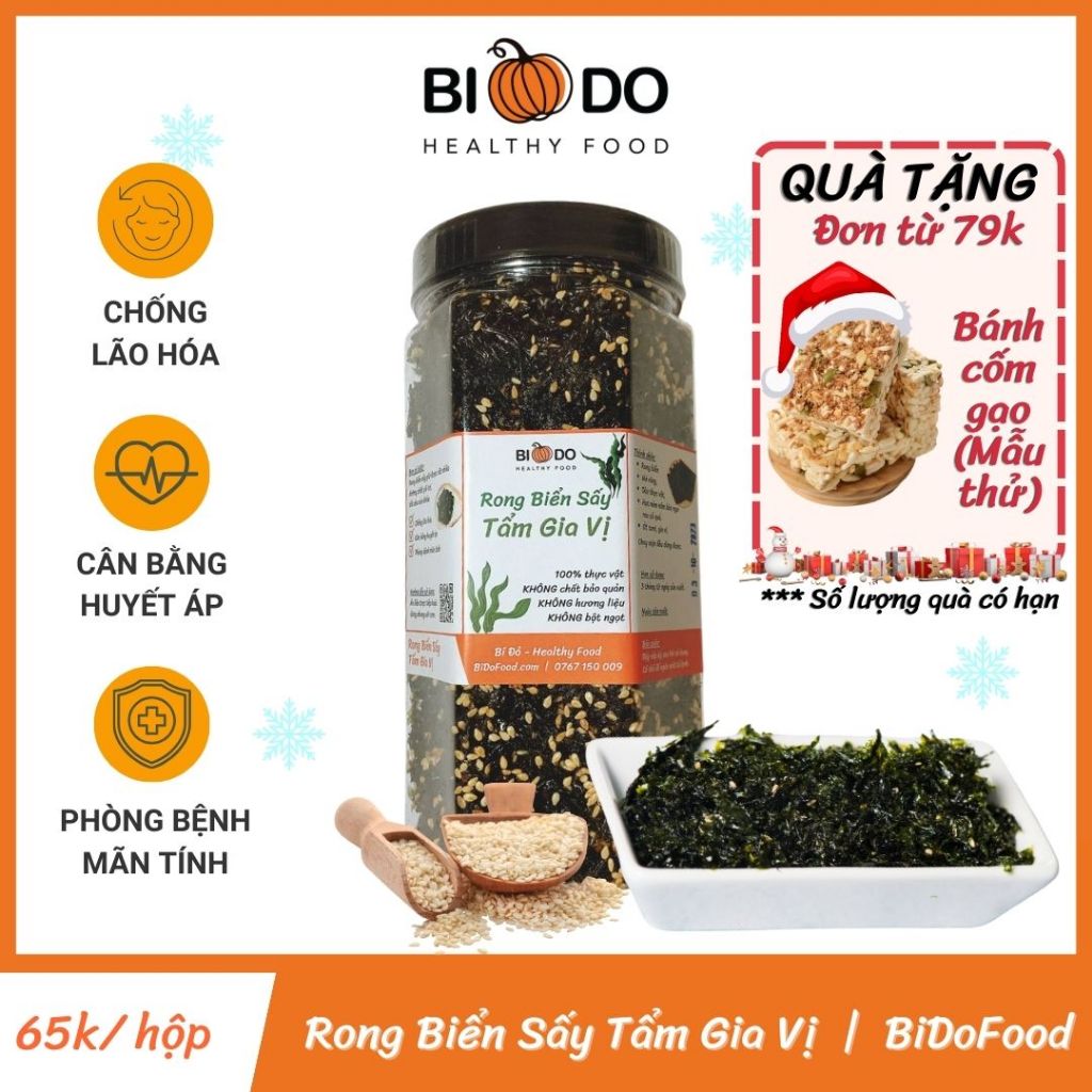 Rong Biển Sấy Tẩm Gia Vị - Bí Đỏ Food - Ăn Vặt Healthy