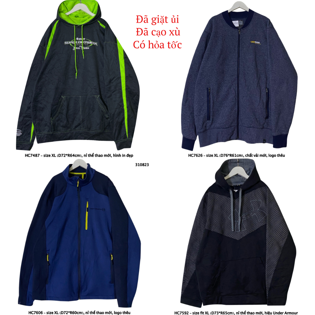 Áo Hoodie nữ, nam 2hand, chất dày, size lớn, form bồng - 1512-2