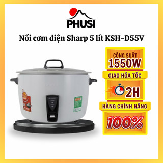 Nồi Cơm Điện Nắp Rời Sharp KSH-D55V (5L) - Trắng