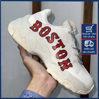 Giày Sneaker MLB Đế Nâu NY, Boston độn đế 6CM hack chiều cao nam nữ cao cấp full