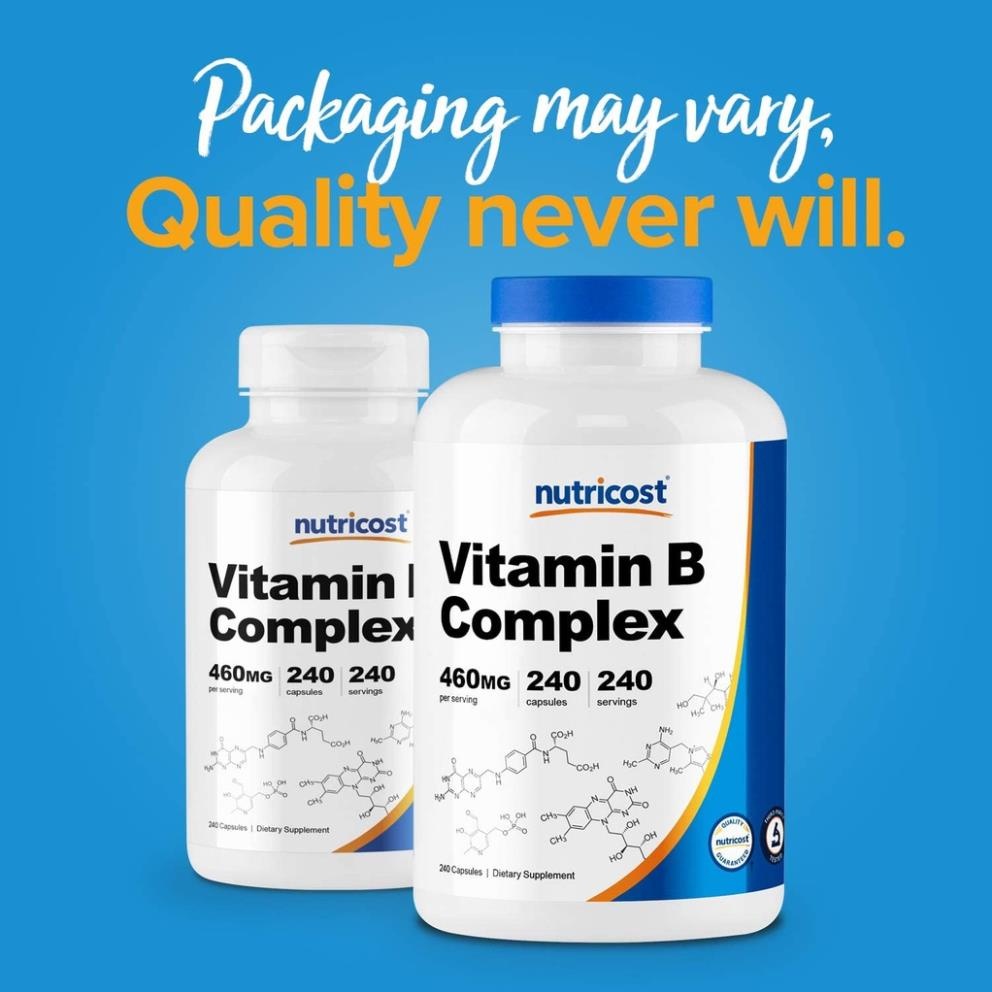 Nutricost Vitamin B Complex 460mg Viên Uống Bổ Sung Vitamin Nhóm B Toàn Diện Bảo Vệ Sức Khỏe