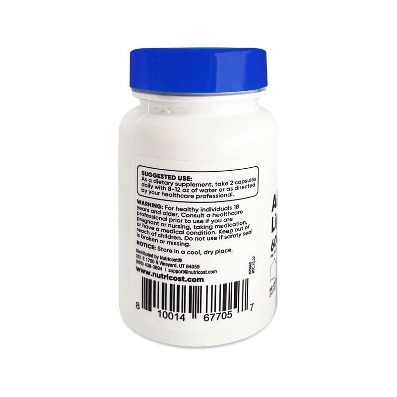 Nutricost Alpha Lipoic Acid 600mg 60 Viên Nhộng Bảo Vệ Tế Bào, Hỗ Trợ Quá Trình Trao Đổi Chất