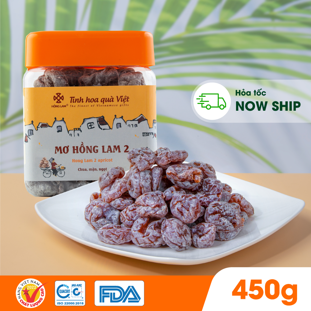 Ô mai (xí muội) mơ Hồng Lam 2 dạng hộp (200gr, 300gr, 450gr), gói (300gr, 500gr). Có vị chua, ngọt, mặn