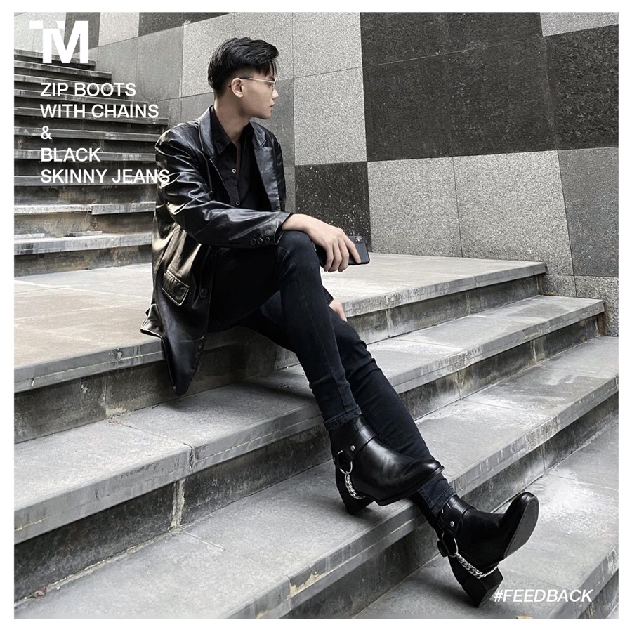 Quần Jeans Nam TARMOR Dáng Ôm Màu Đen Skinny Jeans In Black Denim