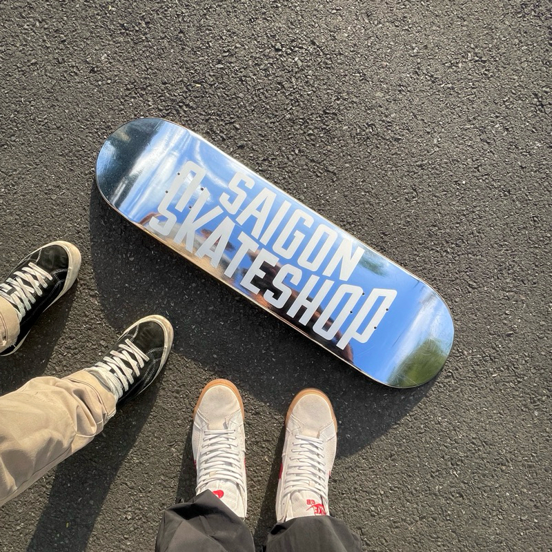 Ván Trượt Skateboard SAIGON SKATESHOP OG SILVER/WHITE DECK