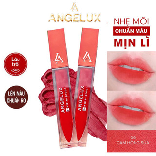 Son Kem Lì Angelux 24h Water Proof Màu Cam Hồng Sữa 20g Chính Hãng NEW