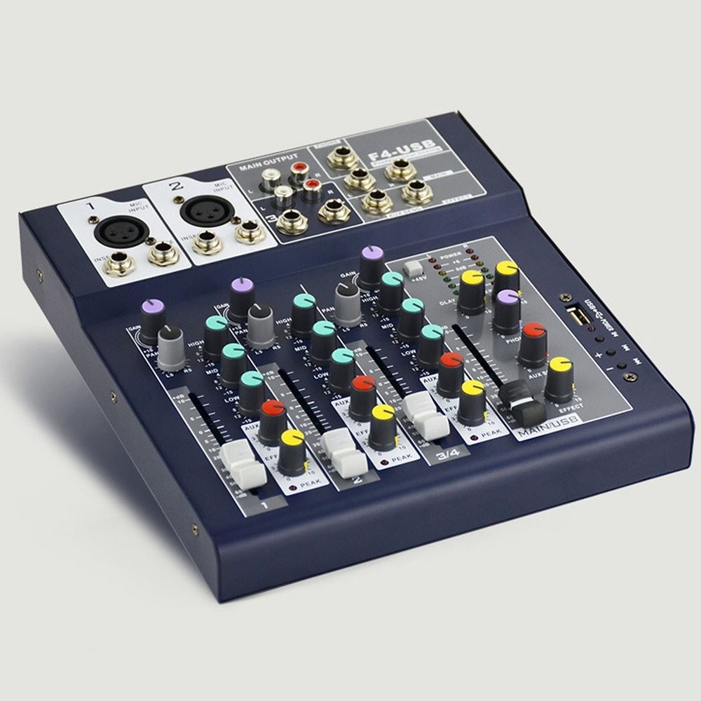 Mixer Yamaha F4-USB, Kết Nối Bluetooth, USB, Giúp Nâng Cấp Âm Thanh Loa Công Suất, Ampli, Loa Kéo Để Hát Karaoke