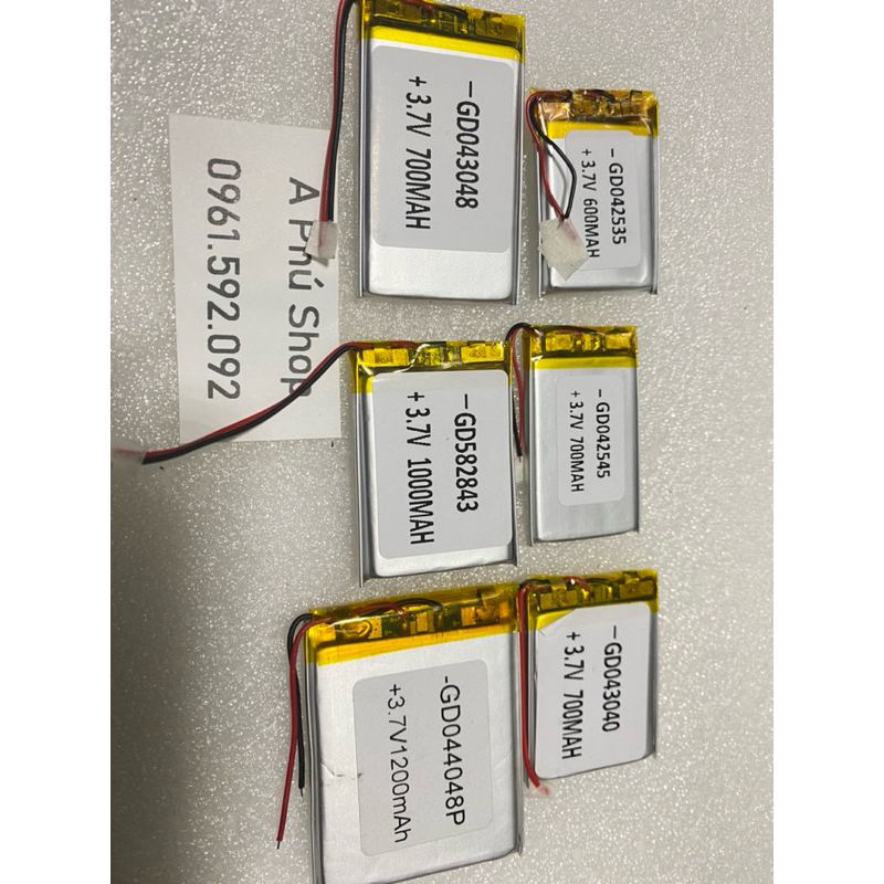 Pin 3,7V các loại từ 200mah-2000Mah