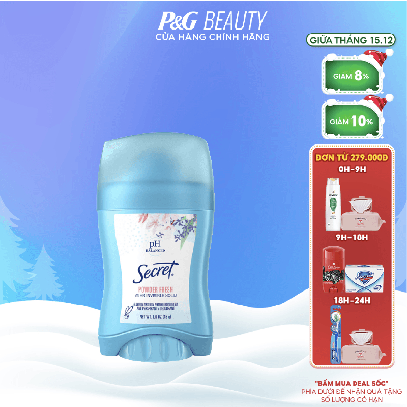 Sáp khử mùi và giảm tiết mồ hôi Secret Powder Fresh 45g_Mỹ