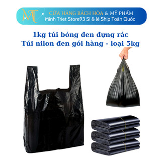1kg Túi bóng đen đựng rác,túi nilon đen gói hàng loại 5kg
