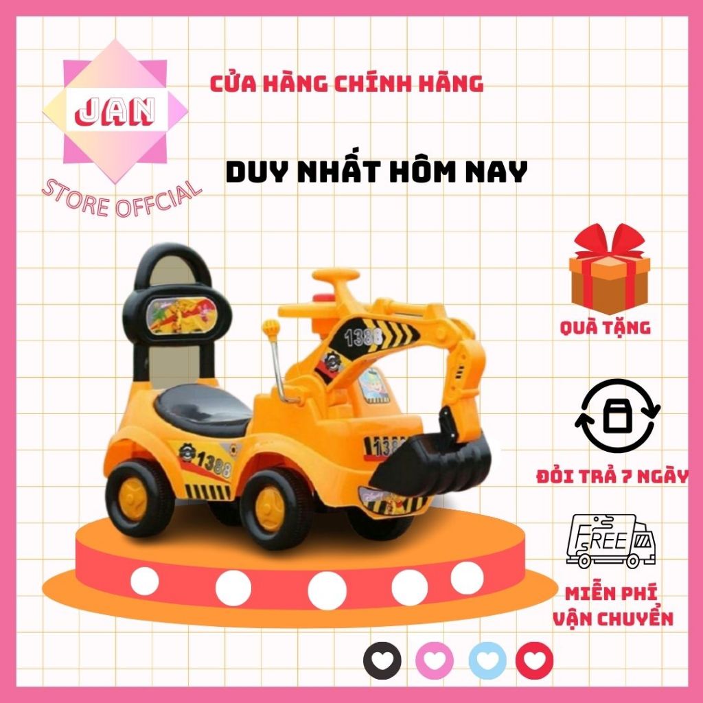 Xe cẩu chòi chân cho bé tư cho trẻ 1 đến 4 tuổi chịu tải 30 cân có còi có nhạc làm từ nhựa bc