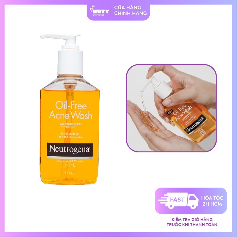 Sữa Rửa Mặt Dạng Gel Neutrogena Oil-Free Acne Wash (175ml)