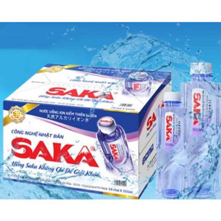 Thùng 24 chai nước suối ion kềm Saka 555ml