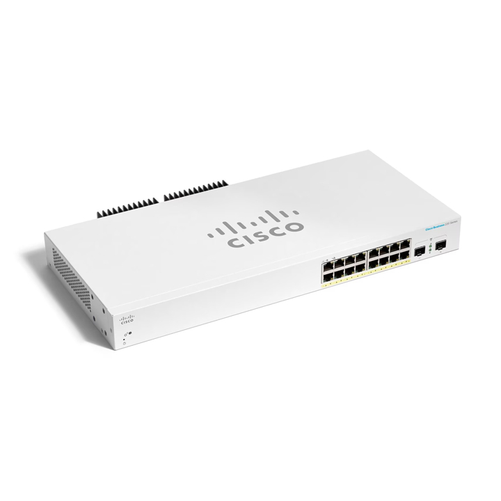 Switch chia mạng Cisco Business 16 Ports GE + 2 Ports PoE 130W CBS220-16P-2G-EU _chính hãng, mới 100%