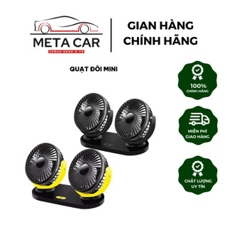 Quạt mini cầm tay, quạt đôi dùng nguồn USB quay 360 độ
