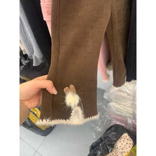 Quần tăm nhung ống loe cho bé