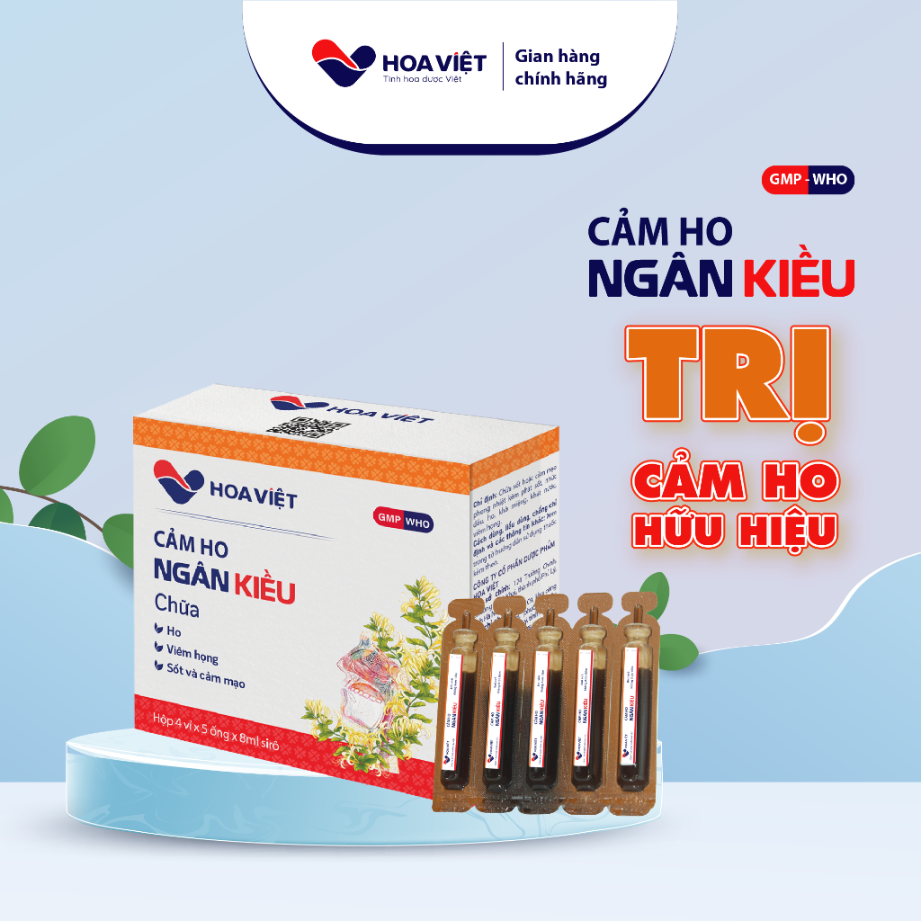 Siro Cảm ho thảo dược , giảm ho cảm hiệu quả Ngân Kiều Hoa Việt tăng cường sức đề kháng