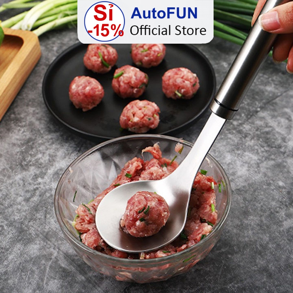 Thìa INOX Nặn Thịt Viên, Làm Mộc, Nĩa Nặn Mọc, Thịt Cá Viên Có Móc