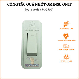 Công tắc quả nhót Ominsu QN1T loại cực đúc 5A-250V vỏ nhựa chống vỡ, dễ đấu, lỗ đồng dẫn điện tốt