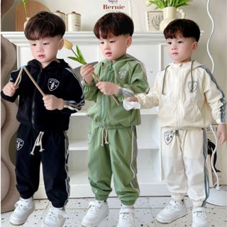 Bộ đồ dài áo khoác gió thể thao quần dài cho bé trai bé gái có khóa kéo 1 đến 7 tuổi BERNIE Kids