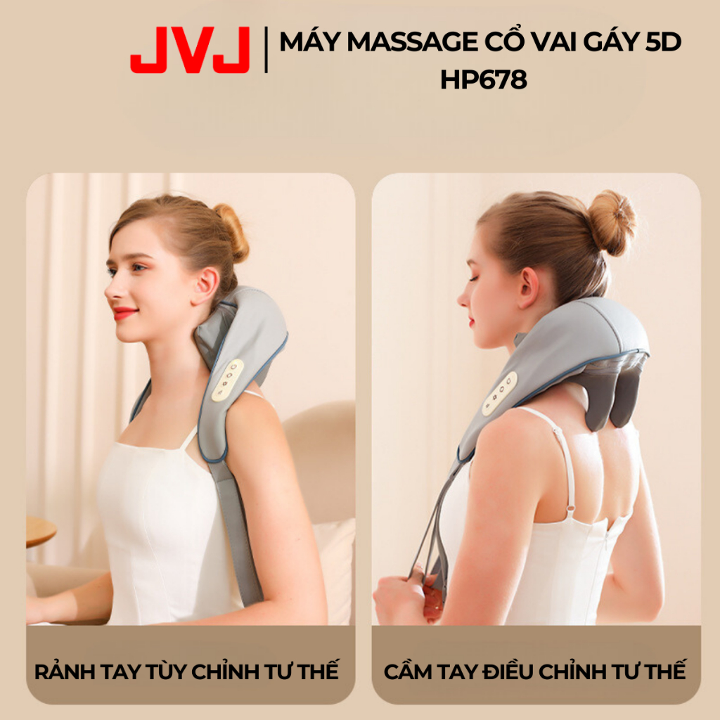 Máy Massage Cổ Vai Gáy 6D Tự Động JVJ HP-678  Máy Massage Toàn Thân, Mô Phỏng Như Bàn Tay người-Bảo hành 12 Tháng