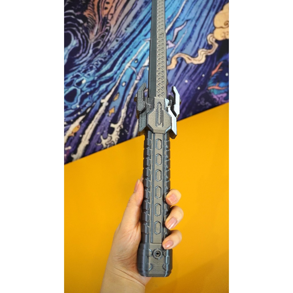 Mô hình đồ chơi in 3D Cyber sword bằng nhựa,kiếm rút gọn,thu ra thu vào,phong cách cifi