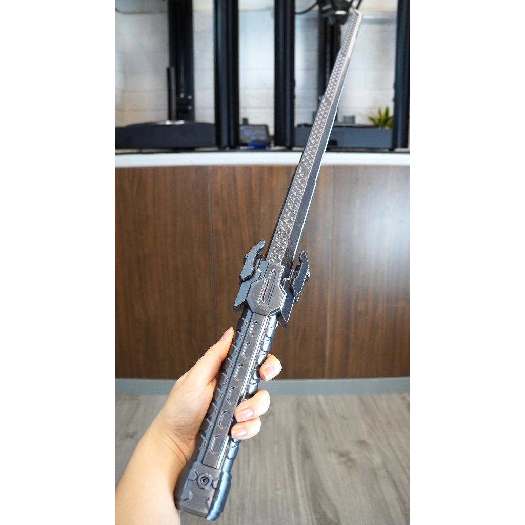 Mô hình đồ chơi in 3D Cyber sword bằng nhựa,kiếm rút gọn,thu ra thu vào,phong cách cifi