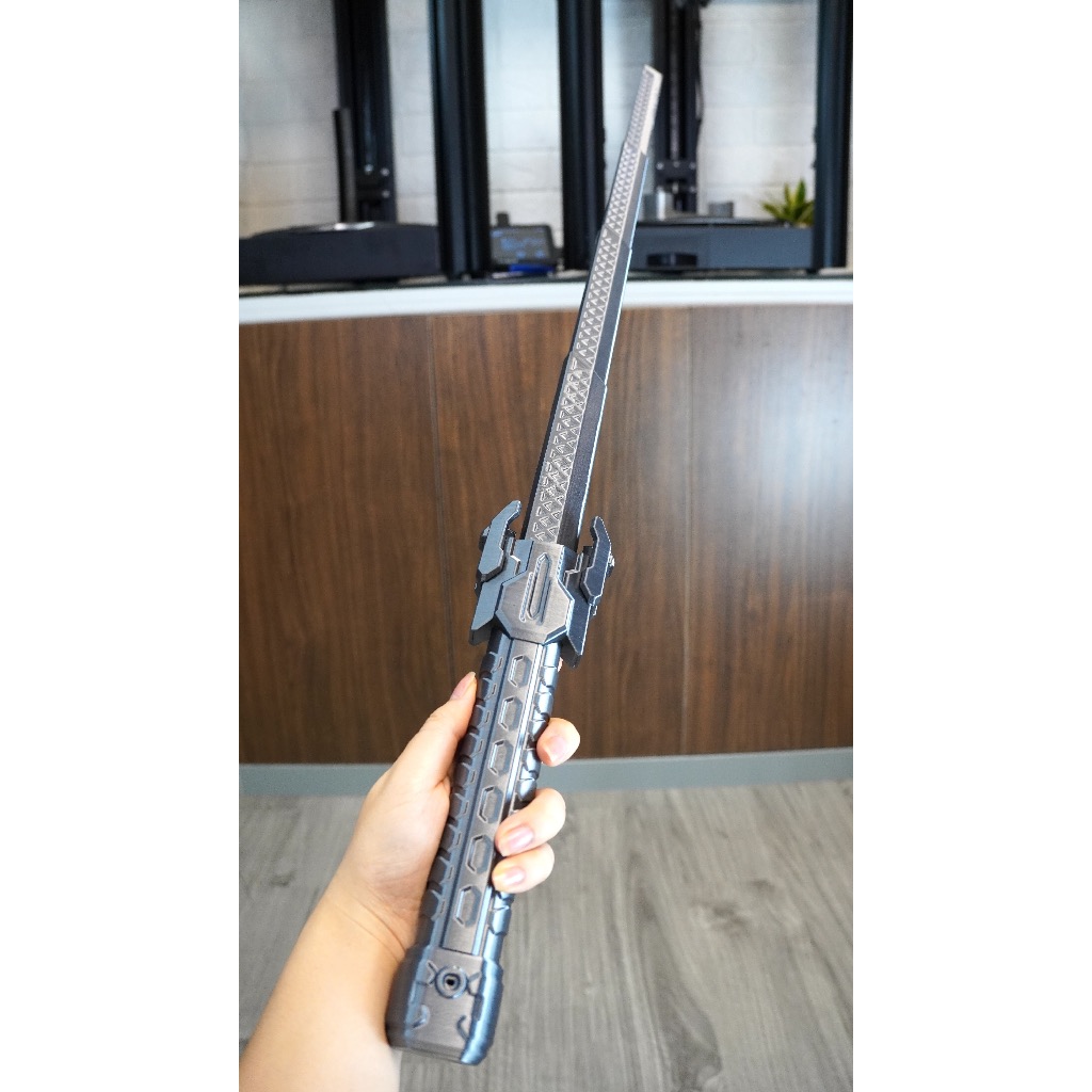 Mô hình đồ chơi in 3D Cyber sword bằng nhựa,kiếm rút gọn,thu ra thu vào,phong cách cifi