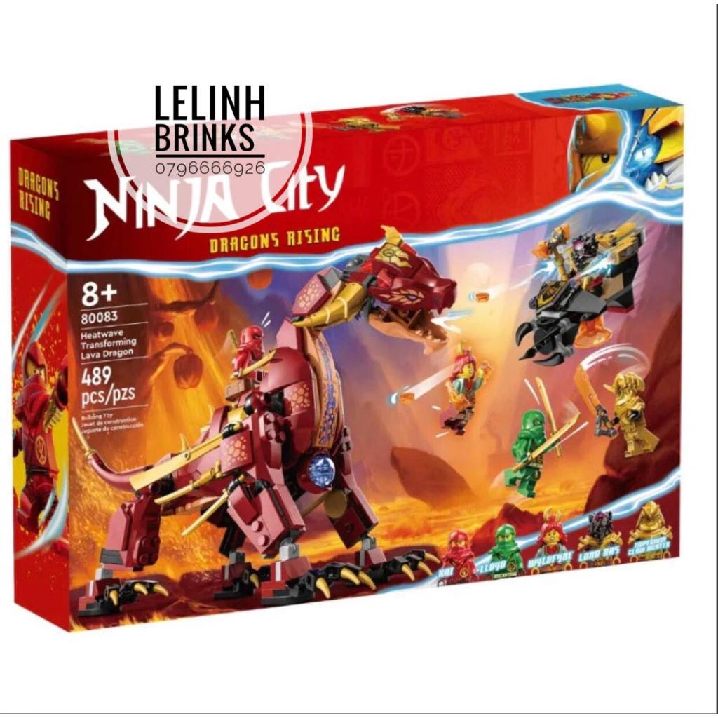 Xếp Hình 71793 80083 Ninja Rồng Dung Nham Lava Dragon 489 Mảnh