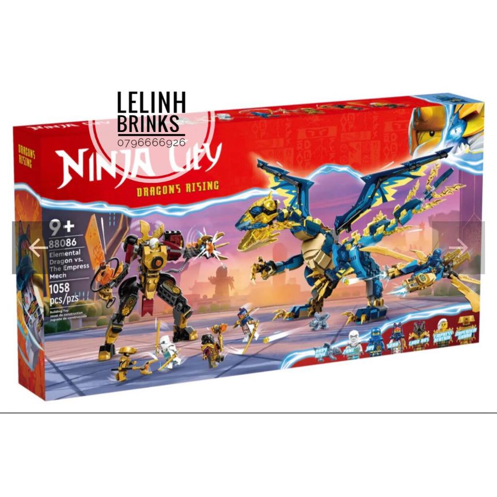 Xếp Hình 71796 80086 Rồng Sấm Sét Vs Robot Nguyên Tố 1058 Mảnh