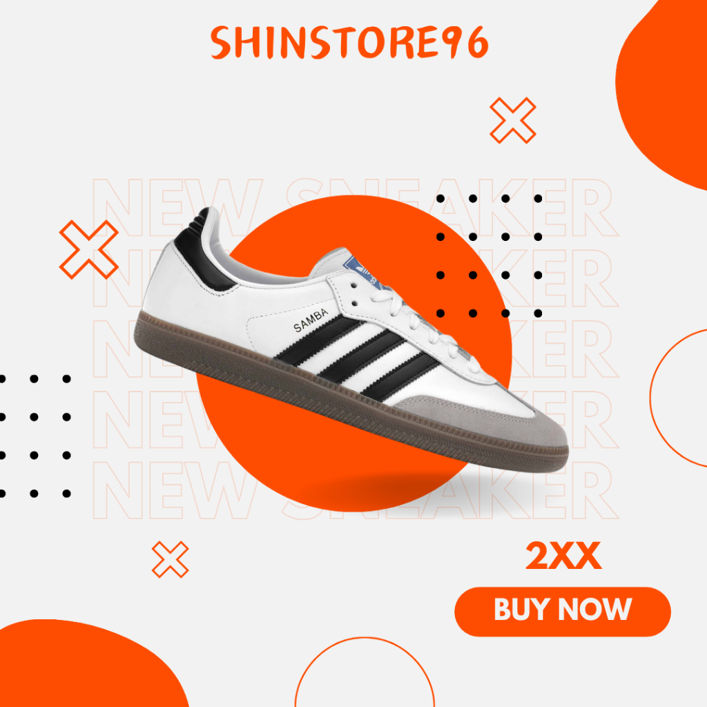 Giày Adidas Samba Vegan White Black Gum, Giày Sneaker Nam Nữ Hàng Cao Cấp Full Box + Bill