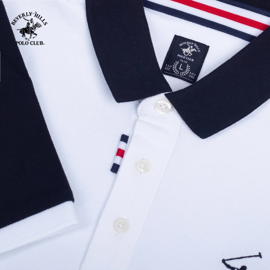 Beverly Hills Polo Club Áo polo Nam Ngắn tay Slim Fit Trắng - PMSSW23TL0026