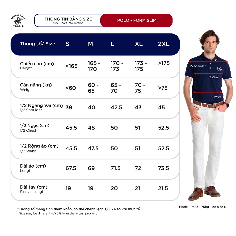Beverly Hills Polo Club Áo polo Nam Ngắn tay Slim Fit Trắng - PMSSW23TL0026