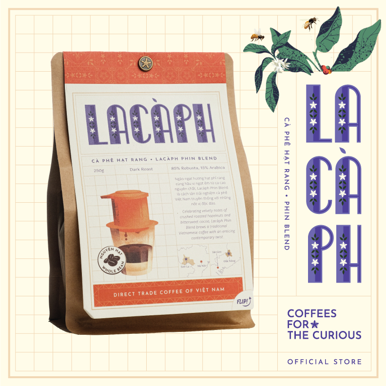 Cà phê Lacàph Phin Blend (Nguyên hạt/Xay sẵn) - Hàng chính hãng